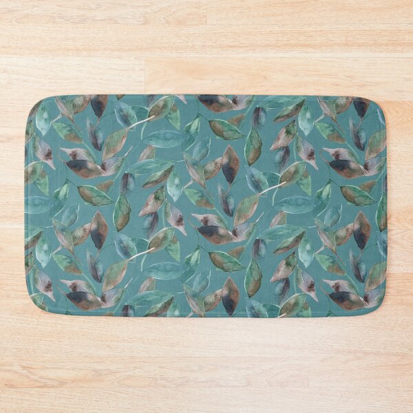 Item preview, Colorful Leaves on Blue Green Background designed and sold by Kim Lewellyan.