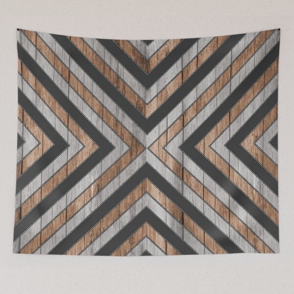 Item preview, Rustic Wood Texture Geometric Tribal Pattern Grey/Brown designed and sold by CynthiaGraphics.