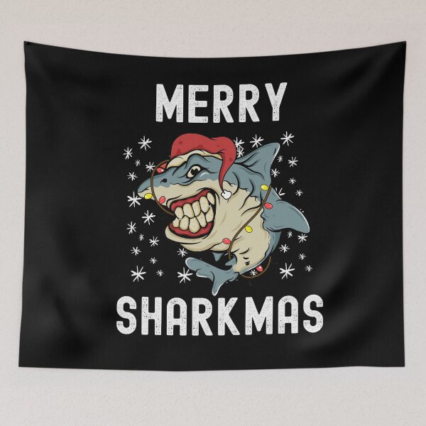 Item preview, Merry Sharkmas Funny Shark Xmas Fish designed and sold by Club7Studios.