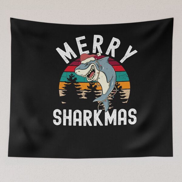 Item preview, Merry Sharkmas Funny Shark Xmas Fish designed and sold by Club7Studios.