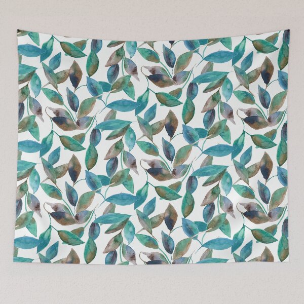 Item preview, Colorful Teal Leaves designed and sold by Kim Lewellyan.