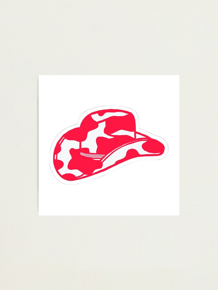 "Pink Cow Print Cowboy Hat" Photographic Print for Sale by