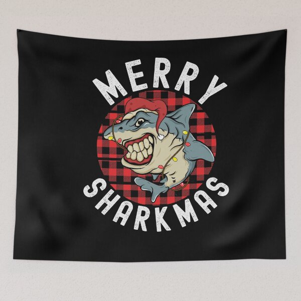 Item preview, Merry Sharkmas Funny Shark Xmas Fish designed and sold by Club7Studios.