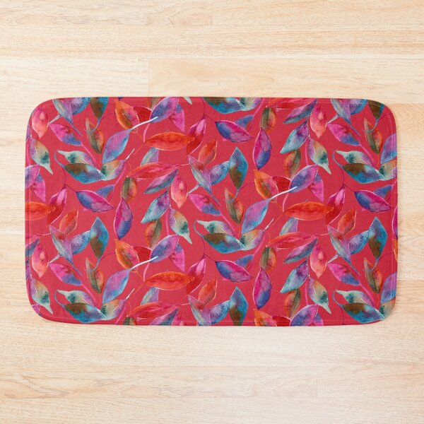 Item preview, Colorful Leaves on Red Background designed and sold by Kim Lewellyan.