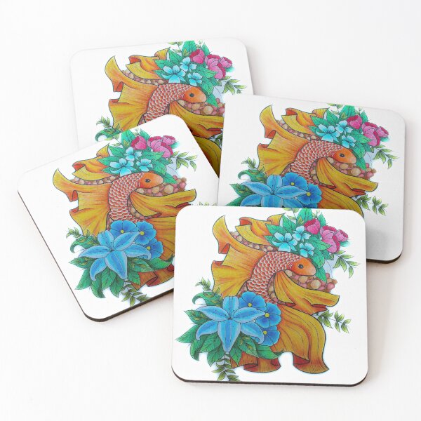 Item preview, Siamese Fighting Fish Illustration designed and sold by ErringtonArts.