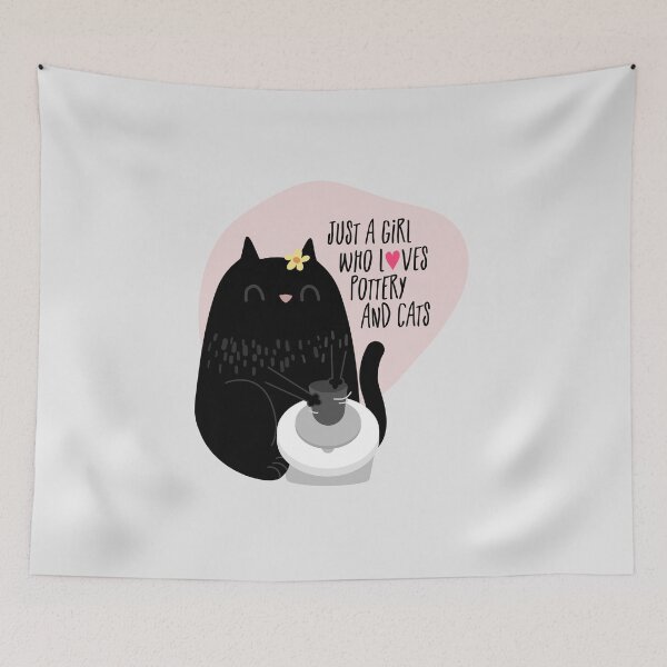 Item preview, A girl who loves pottery and cats designed and sold by Teequeque.