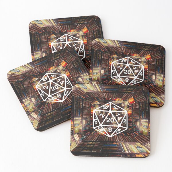 Item preview, Library Magic Books Fine Art Fantasy AD&D Critical Hit d20 Polyhedral Dice Design designed and sold by Candlewood Museum & Gift Shoppe.