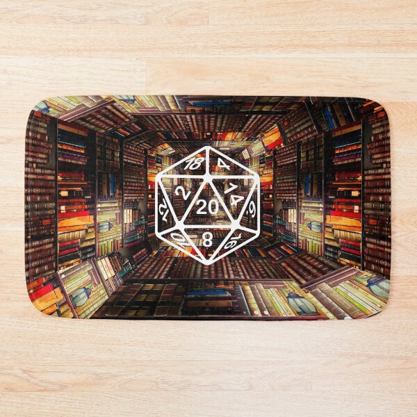 Item preview, Library Magic Books Fine Art Fantasy AD&D Critical Hit d20 Polyhedral Dice Design designed and sold by Candlewood Museum & Gift Shoppe.
