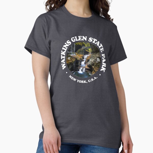 Artikel-Vorschau von Watkins Glen State Park NY Camping Angeln Wandern Radfahren, designt und verkauft von Capybara Clothing.