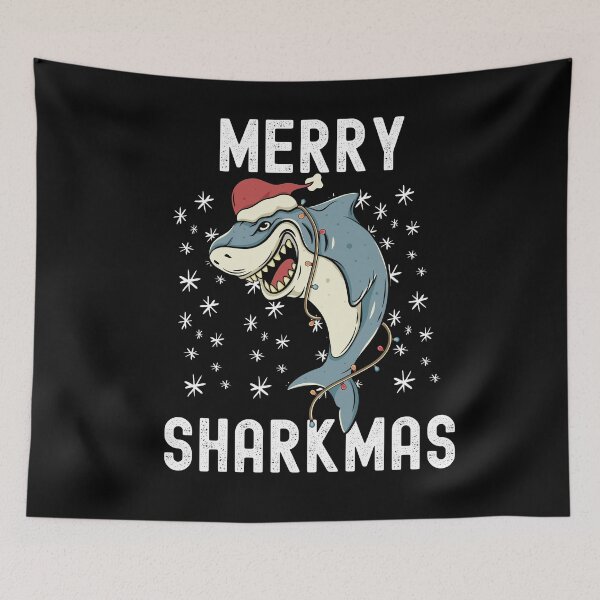 Item preview, Merry Sharkmas Funny Shark Xmas Fish designed and sold by Club7Studios.