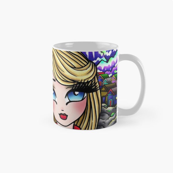 Item preview, Northern Lights Reindeer and Blonde Cutie Whimsical Fantasy Art designed and sold by hannahlynnart.