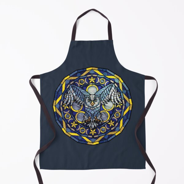 Item preview, Gray Owl Blue Polygon Stained Glass designed and sold by Wyvernwrought.