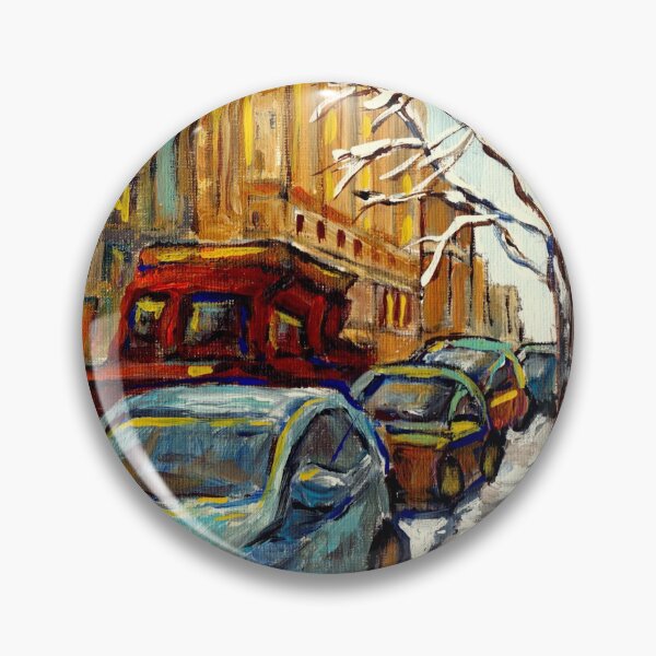 Item preview, MONTREAL WINTER SCENE SNOWPLOW NEAR FAIRMOUNT BAGEL  designed and sold by Carole  Spandau.