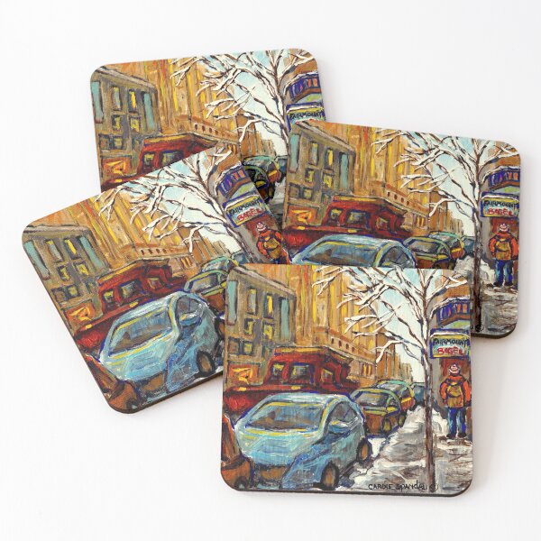 Item preview, MONTREAL WINTER SCENE SNOWPLOW NEAR FAIRMOUNT BAGEL  designed and sold by Carole  Spandau.