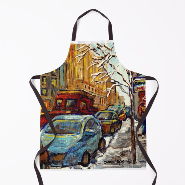 Item preview, MONTREAL WINTER SCENE SNOWPLOW NEAR FAIRMOUNT BAGEL  designed and sold by Carole  Spandau.