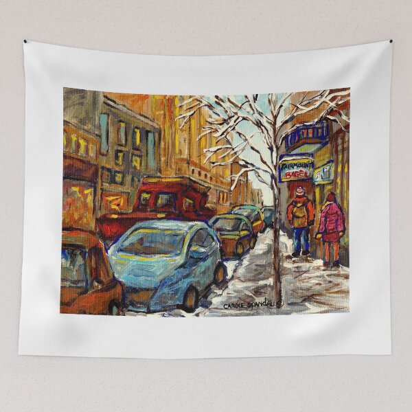 Item preview, MONTREAL WINTER SCENE SNOWPLOW NEAR FAIRMOUNT BAGEL  designed and sold by Carole  Spandau.