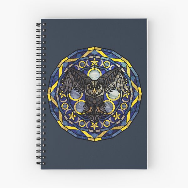 Item preview, Black Owl Blue Polygon Stained Glass designed and sold by Wyvernwrought.
