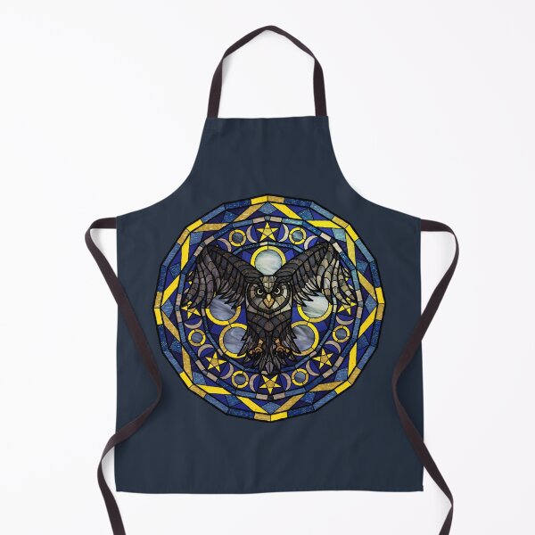 Item preview, Black Owl Blue Polygon Stained Glass designed and sold by Wyvernwrought.