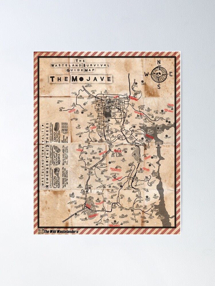 Thumbnail 2 of 3, Poster, The Mojave - Guide Map designed and sold by WildWastelands.