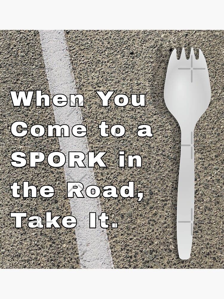 "Spork in the Road" Sticker for Sale by SpiritDragon Redbubble