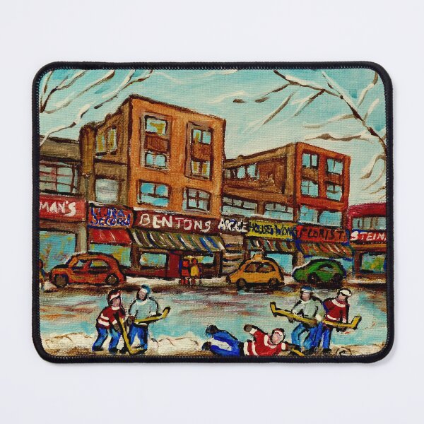 Item preview, MONTREAL WINTER SCENE QUEEN MARY ROAD VINTAGE STREET HOCKEY SCENEN designed and sold by Carole  Spandau.