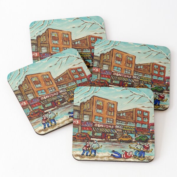 Item preview, MONTREAL WINTER SCENE QUEEN MARY ROAD VINTAGE STREET HOCKEY SCENEN designed and sold by Carole  Spandau.