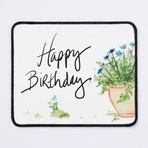 Item preview, Flower Pot - Happy Birthday designed and sold by PricklyPearfect.