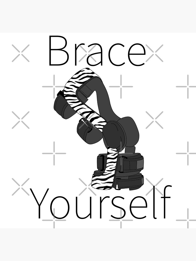 "Brace Yourself (Zebra Knee Brace)" Poster for Sale by nklange240 Redbubble