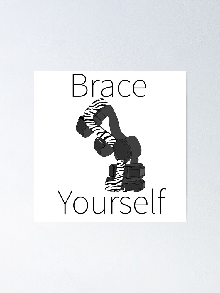 "Brace Yourself (Zebra Knee Brace)" Poster for Sale by nklange240