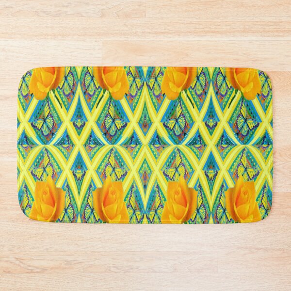Item preview, YELLOW ROSE GARDEN BUTTERFLY ABSTRACT ART PATTERNS designed and sold by sharlesart.