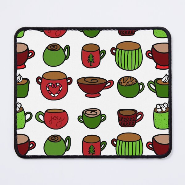 Item preview, Cozy Red and Green Christmas Doodle Mugs, made by EndlessEmporium designed and sold by EndlessEmporium.