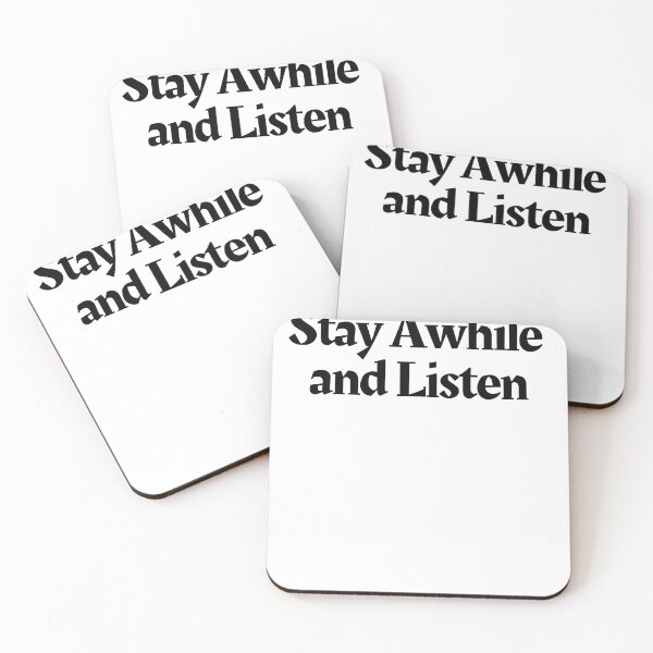 Item preview, Stay Awhile and Listen (black) designed and sold by charqui.