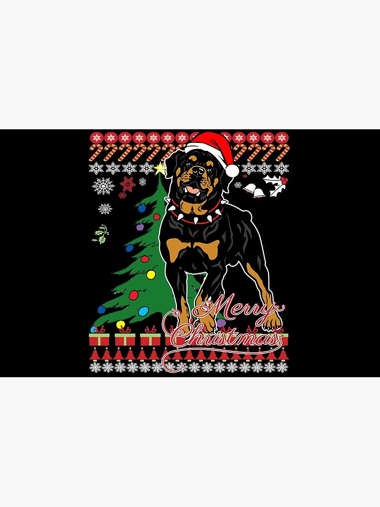 rottweiler ugly christmas sweater