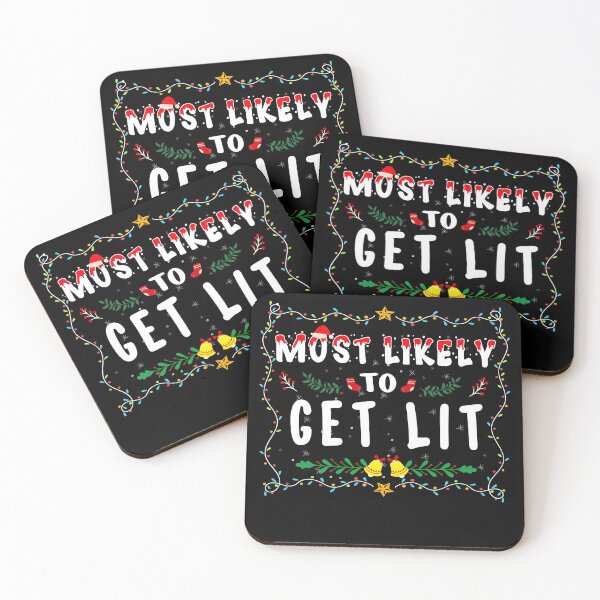 Item preview, Most Likely To Get Lit Drinking Funny Family Christmas Xmas designed and sold by THEMADBRUSH.