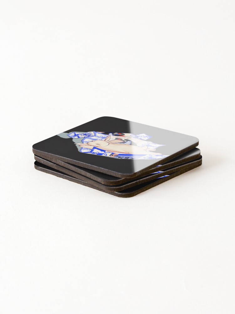 Thumbnail 4 of 5, Coasters (Set of 4), White Rabbit Sticker Copy Copy Copy Copy designed and sold by MarkusHartmann.