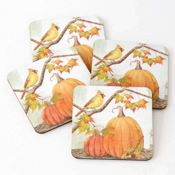 Item preview, Fall Cardinal and Pumpkins designed and sold by Lynnea Washburn.