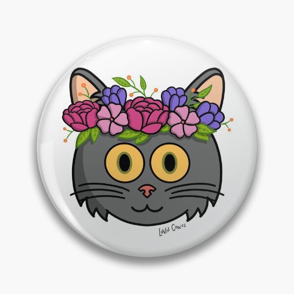 Item preview, Gray cat with flower crown! designed and sold by LoviuComics.