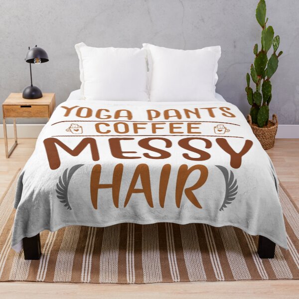 Item preview, Yoga Pants Coffee Messy Hair - Trendy Design For Yoga, Coffee and Messy Hair Lovers designed and sold by Prince - Bestseller ★★★★★.