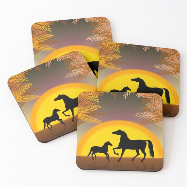 Item preview, Horses with Awesome Sunset Background designed and sold by CheeryDK.