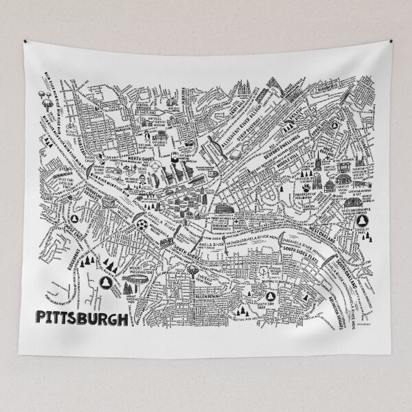 Item preview, Pittsburgh Street Map  designed and sold by fiberandgloss.
