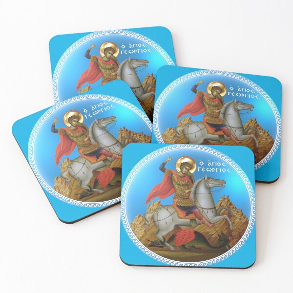 Item preview, Saint George Greek Key Blue White designed and sold by Yiorgos Designs.