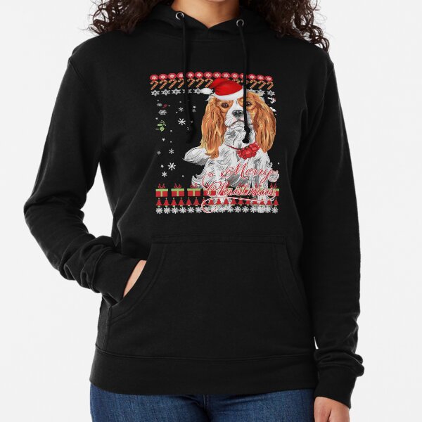 Cavalier King Charles Spaniel Ugly Christmas Sweater Shirt Lightweight Hoodie