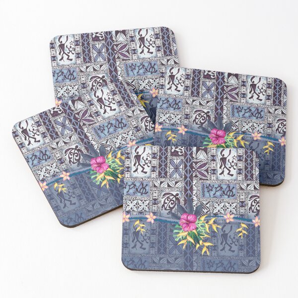 Item preview, Blue Hawaiian Tapa and Heliconia designed and sold by J Marielle Designs.