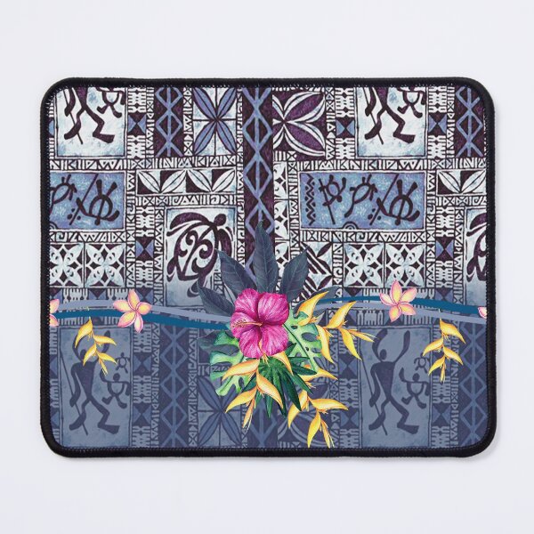 Item preview, Blue Hawaiian Tapa and Heliconia designed and sold by J Marielle Designs.
