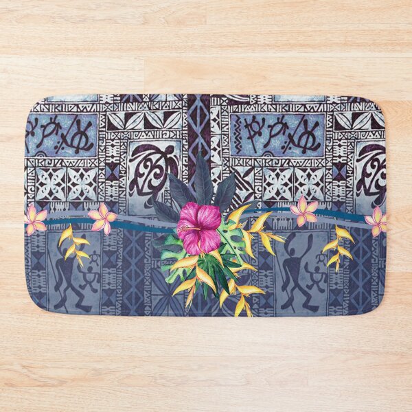 Item preview, Blue Hawaiian Tapa and Heliconia designed and sold by J Marielle Designs.