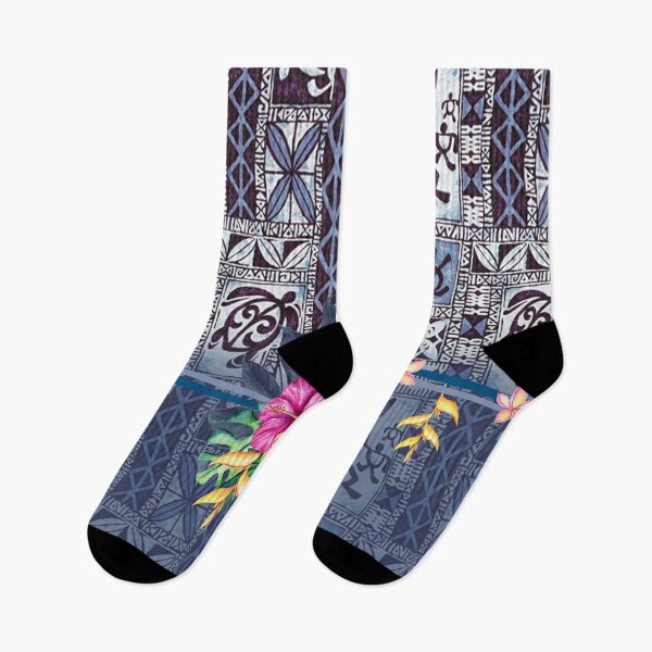 Item preview, Blue Hawaiian Tapa and Heliconia designed and sold by J Marielle Designs.