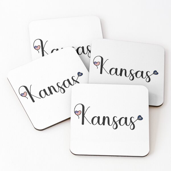 Item preview, I Love Kansas - Kansas Script With Heart Shaped Flags designed and sold by molamode.