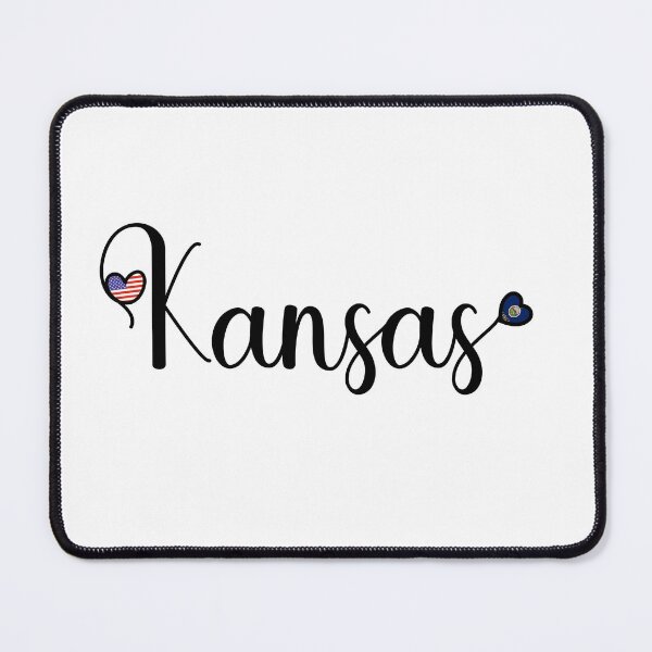 Item preview, I Love Kansas - Kansas Script With Heart Shaped Flags designed and sold by molamode.