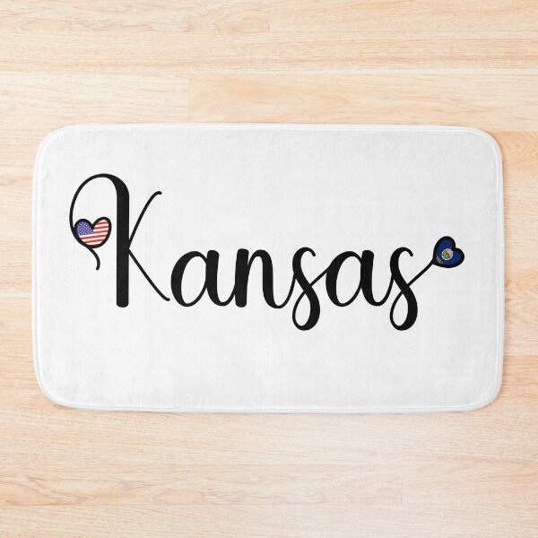 Item preview, I Love Kansas - Kansas Script With Heart Shaped Flags designed and sold by molamode.