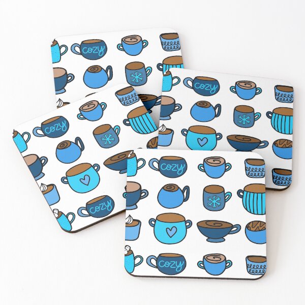 Item preview, Cozy Blue Winter Doodle Mugs, made by EndlessEmporium designed and sold by EndlessEmporium.